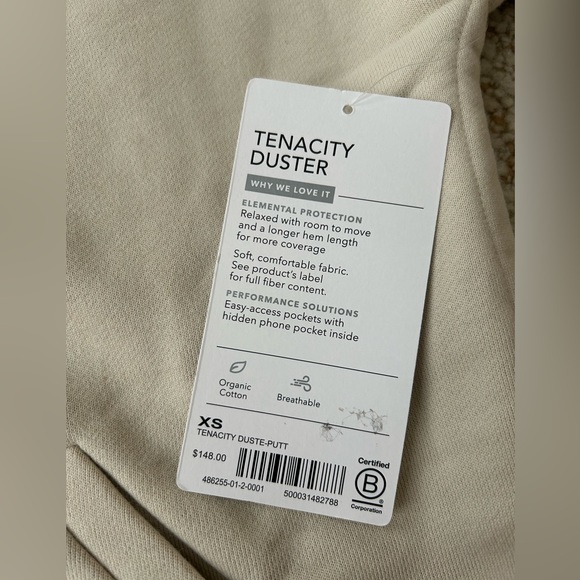 NWT Athleta Tenacity Duster Hoodie Sweatshirt Jacket in Putty - Size XS - Picture 14 of 14